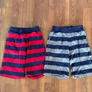 Hanna Andersson Kids Striped Shorts - Red and Gray